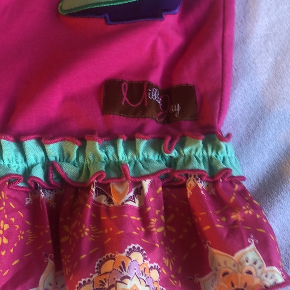 Girls NWT ruffled boho colorful pink summer one piece romper jumper - Picture 12 of 13